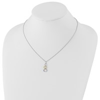 White Ice Sterling Silver Rhodium-plated Gold-tone Diamond Necklace with 2 Inch Extender, 18" view 4