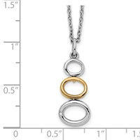 White Ice Sterling Silver Rhodium-plated Gold-tone Diamond Necklace with 2 Inch Extender, 18" view 3