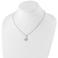White Ice Sterling Silver Rhodium-plated Diamond Butterfly Necklace with 2 Inch Extender, 18" view 4