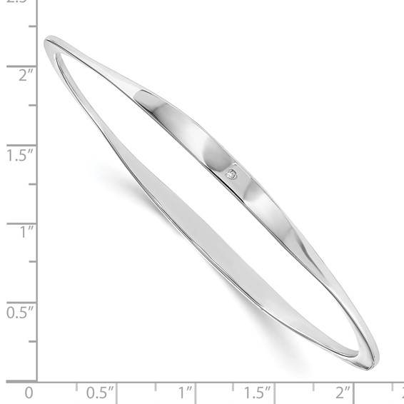 White Ice Sterling Silver Rhodium-plated Diamond Bangle