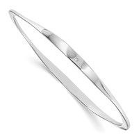 White Ice Sterling Silver Rhodium-plated Diamond Bangle view 1