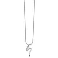 White Ice Sterling Silver Rhodium-plated Diamond S Shaped Necklace with 2 Inch Extender - 18in view 2