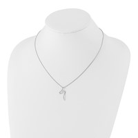 White Ice Sterling Silver Rhodium-plated Diamond S Shaped Necklace with 2 Inch Extender - 18in view 4