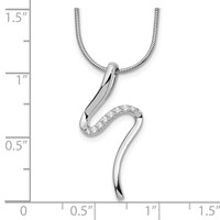 White Ice Sterling Silver Rhodium-plated Diamond S Shaped Necklace with 2 Inch Extender - 18in view 3