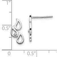 White Ice Sterling Silver Rhodium-plated Diamond Raindrop Post Earrings view 4