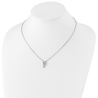 White Ice Sterling Silver Rhodium-plated Diamond Circles Slide Pendant Necklace with 2 Inch Extender, 18" view 4