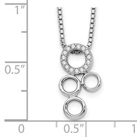 White Ice Sterling Silver Rhodium-plated Diamond Circles Slide Pendant Necklace with 2 Inch Extender, 18" view 3