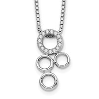 White Ice Sterling Silver Rhodium-plated Diamond Circles Slide Pendant Necklace with 2 Inch Extender, 18" view 1