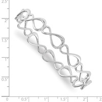 White Ice Sterling Silver Rhodium-plated Diamond Infinity Symbol Bangle view 2