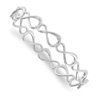 White Ice Sterling Silver Rhodium-plated Diamond Infinity Symbol Bangle view 1