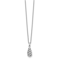 White Ice Sterling Silver Rhodium-plated Diamond Spiral Necklace with 2 Inch Extender, 18" view 2
