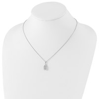 White Ice Sterling Silver Rhodium-plated Diamond Spiral Necklace with 2 Inch Extender, 18" view 4