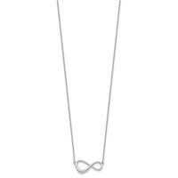White Ice Sterling Silver Rhodium-plated Diamond Infinity Symbol Necklace, 16" view 2