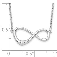 White Ice Sterling Silver Rhodium-plated Diamond Infinity Symbol Necklace, 16" view 3