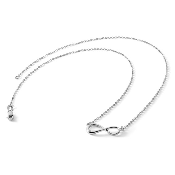 White Ice Sterling Silver Rhodium-plated 16 Inch Diamond Infinity Symbol Necklace