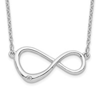 White Ice Sterling Silver Rhodium-plated Diamond Infinity Symbol Necklace, 16" view 1