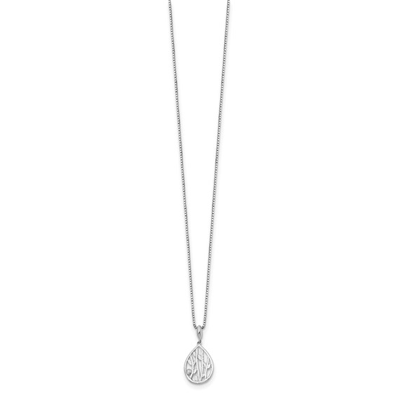 White Ice Sterling Silver Rhodium-plated 18 Inch Diamond Leaf Pendant Necklace with 2 Inch Extender
