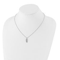 White Ice Sterling Silver Rhodium-plated Diamond Feather Necklace with 2 Inch Extender, 18" view 4