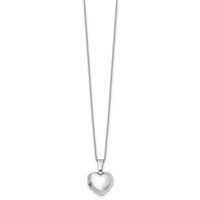 White Ice Sterling Silver Rhodium-plated Diamond Heart Locket Necklace with 2 Inch Extender, 18" view 2