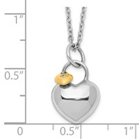 White Ice Sterling Silver Rhodium-plated Gold-tone Diamond Double Heart Necklace with 2 Inch Extender, 18" view 4
