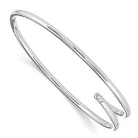 White Ice Sterling Silver Rhodium-plated Diamond Bangle view 5