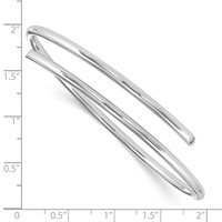 White Ice Sterling Silver Rhodium-plated Diamond Bangle view 3