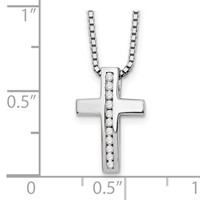 White Ice Sterling Silver Rhodium-plated Diamond Cross Slide Pendant Necklace with 2 Inch Extender, 18" view 3