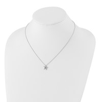 White Ice Sterling Silver Rhodium-plated Diamond Starfish Slide Pendant Necklace with 2 Inch Extender, 18" view 4