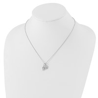 White Ice Sterling Silver Rhodium-plated Diamond Shell and Starfish Necklace with 2 Inch Extender, 18" view 4