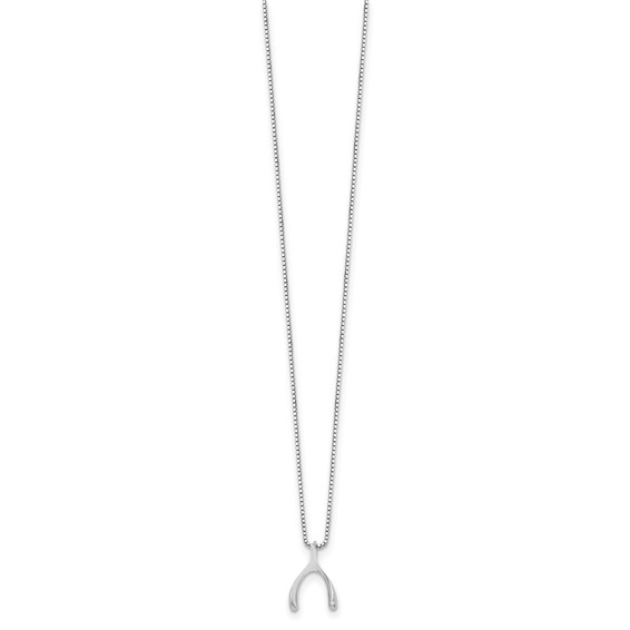White Ice Sterling Silver Rhodium-plated 18 Inch Diamond Wishbone Slide Pendant Necklace with 2 Inch Extender