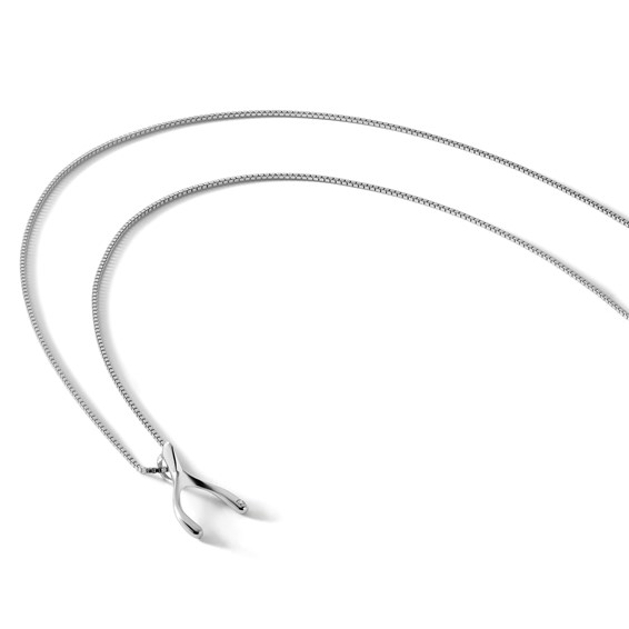 White Ice Sterling Silver Rhodium-plated 18 Inch Diamond Wishbone Slide Pendant Necklace with 2 Inch Extender