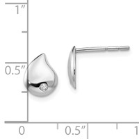 White Ice Sterling Silver Rhodium-plated Diamond Teardrop Post Earrings view 4
