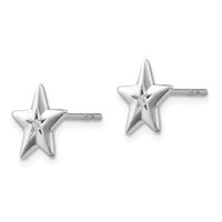 White Ice Sterling Silver Rhodium-plated Diamond Star Post Earrings view 2
