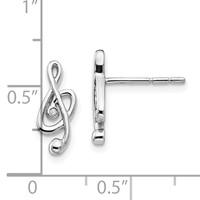 White Ice Sterling Silver Rhodium-plated Diamond Musical Post Earrings view 4