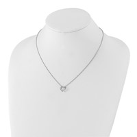 White Ice Sterling Silver Rhodium-plated Diamond Open Heart Necklace with 2 Inch Extender, 18" view 4