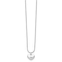 White Ice Sterling Silver Rhodium-plated Diamond Heart Necklace with 2 Inch Extender, 18" view 2