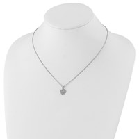 White Ice Sterling Silver Rhodium-plated Diamond Heart Necklace with 2 Inch Extender, 18" view 4