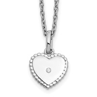 White Ice Sterling Silver Rhodium-plated Diamond Heart Necklace with 2 Inch Extender, 18" view 1