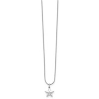 White Ice Sterling Silver Rhodium-plated Diamond Star Necklace with 2 Inch Extender, 18" view 2