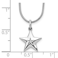 White Ice Sterling Silver Rhodium-plated Diamond Star Necklace with 2 Inch Extender, 18" view 3