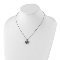White Ice Sterling Silver Rhodium-plated Diamond Filigree Heart Locket Necklace with 2 Inch Extender, 18" view 4