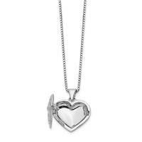 White Ice Sterling Silver Rhodium-plated Diamond Filigree Heart Locket Necklace with 2 Inch Extender, 18" view 5