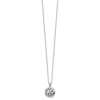 White Ice Sterling Silver Rhodium-plated Diamond Star Round Locket Necklace with 2 Inch Extender, 18" view 2