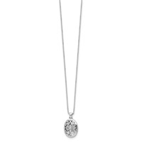 White Ice Sterling Silver Rhodium-plated Diamond Filigree Oval Locket Necklace with 2 Inch Extender, 18" view 2