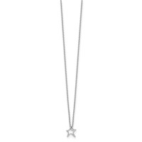 White Ice Sterling Silver Rhodium-plated Diamond Star Necklace with 2 Inch Extender, 18" view 2