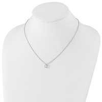 White Ice Sterling Silver Rhodium-plated Diamond Star Necklace with 2 Inch Extender, 18" view 4