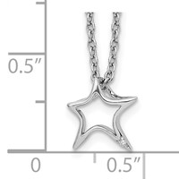 White Ice Sterling Silver Rhodium-plated Diamond Star Necklace with 2 Inch Extender, 18" view 3