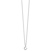 White Ice Sterling Silver Rhodium-plated Diamond Horseshoe Necklace with 2 Inch Extender, 18" view 2