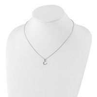 White Ice Sterling Silver Rhodium-plated Diamond Horseshoe Necklace with 2 Inch Extender, 18" view 4