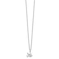 White Ice Sterling Silver Rhodium-plated Diamond Dove Necklace with 2 Inch Extender, 18" view 2